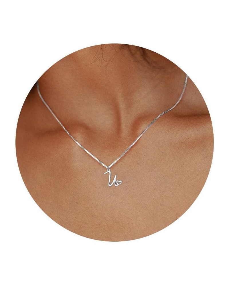 Initial Necklaces for Women Trendy, Dainty Sterling Silver Letter Necklace Cute Pendant Choker Name Necklace Personalized Cos...