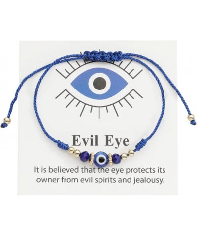 Handmade Evil Eye Strand Bracelet for Couple Valentines Day Amulet Jewelry Gift, 2Pcs Braided Evil Eye Bracelet for Women Gir...