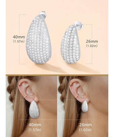 Trendy Teardrop Earrings for Women Stainless Steel Stud Earrings Gold/Silver/Black Small/Large Waterdrop Dangle Earrings Hypo...