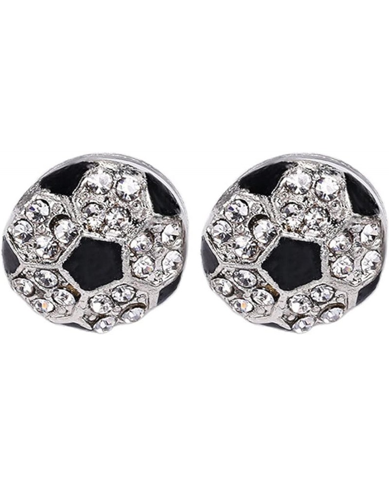 Unique Rhinestone Stud Drop Stackable Cute Basketball Volleyball Baseball Football Rugby Shiny Crystal Sport Earrings Jewelry...