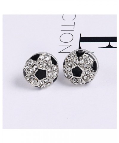 Unique Rhinestone Stud Drop Stackable Cute Basketball Volleyball Baseball Football Rugby Shiny Crystal Sport Earrings Jewelry...