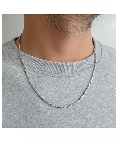 925 Sterling Silver Clasp 1.3/2/2.5/3mm Gold | Silver Box Chain for Men Women Silver Chain Necklace for Men Women 16, 18, 20,...