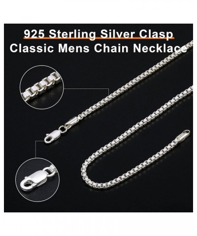 925 Sterling Silver Clasp 1.3/2/2.5/3mm Gold | Silver Box Chain for Men Women Silver Chain Necklace for Men Women 16, 18, 20,...