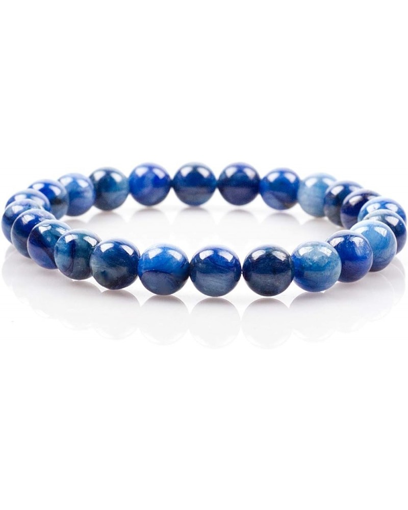 Small, Medium, Large Sizes - Gemstone Beaded Bracelets For Women, Men, and Teens - 8mm Round Beads Kyanite $14.81 Bracelets