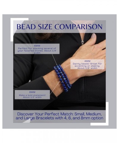 Small, Medium, Large Sizes - Gemstone Beaded Bracelets For Women, Men, and Teens - 8mm Round Beads Kyanite $14.81 Bracelets