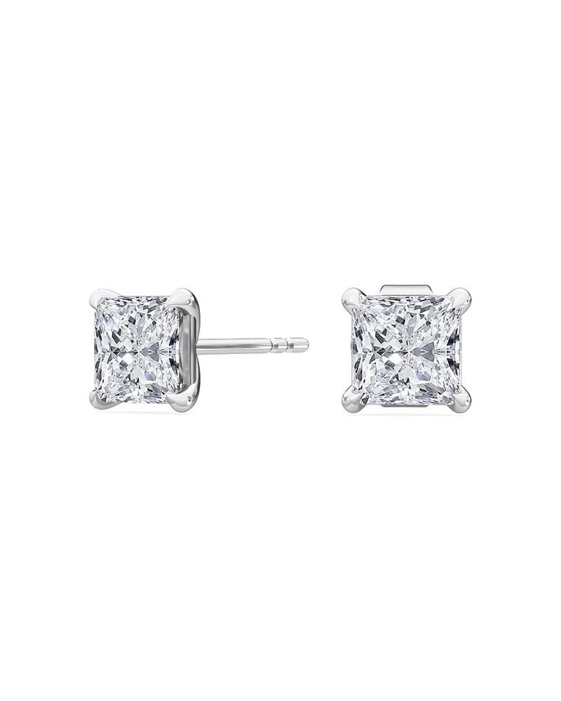 1-5 Carat (ctw) White Gold Asscher Cut LAB GROWN Diamond Solitaire Earrings (Color D-E Clarity VS1-VS2) Platinum 5.0 carats $...