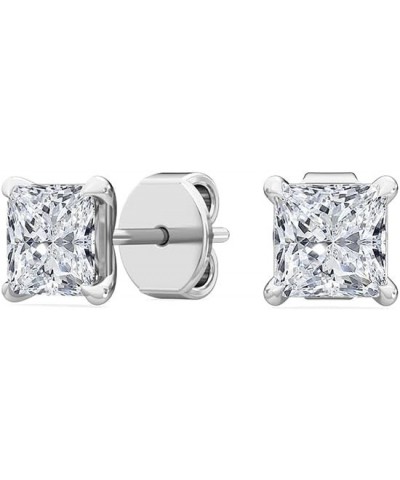 1-5 Carat (ctw) White Gold Asscher Cut LAB GROWN Diamond Solitaire Earrings (Color D-E Clarity VS1-VS2) Platinum 5.0 carats $...