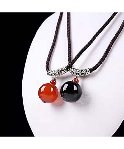 Carnelian Crystal Healing Pendant Necklace Agate Stone Crystal Pendant Red Green Black Agate Necklace for Women Girls Agate C...