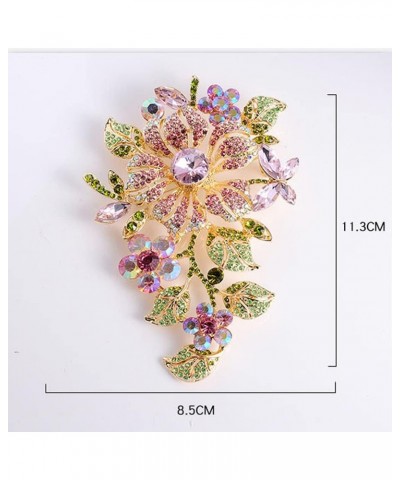 1Pcs Orchid Brooch Fashion Pretty Crystal Flower Pin Pendant Large Brooches for Women $9.27 Brooches & Pins