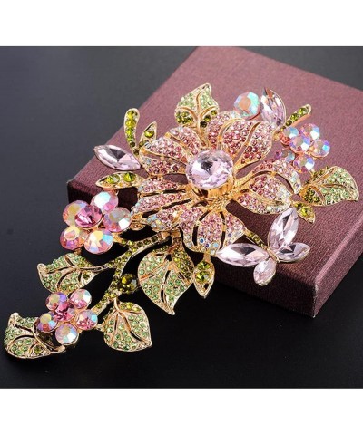 1Pcs Orchid Brooch Fashion Pretty Crystal Flower Pin Pendant Large Brooches for Women $9.27 Brooches & Pins