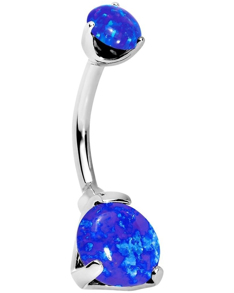 Stainless Steel Synthetic Opal Internally Threaded Belly Ring 3/8" and 7/16 Blue 3/8 $12.17 Body Jewelry