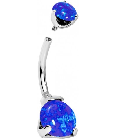 Stainless Steel Synthetic Opal Internally Threaded Belly Ring 3/8" and 7/16 Blue 3/8 $12.17 Body Jewelry