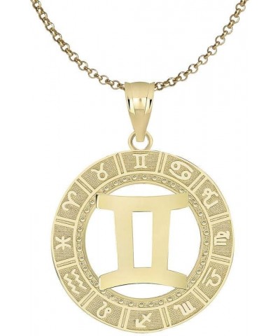 10K Yellow Gold Zodiac Sign Constellation Horoscope Symbol Pendant Necklace With Chain 20.0 Inches Gemini $71.99 Necklaces