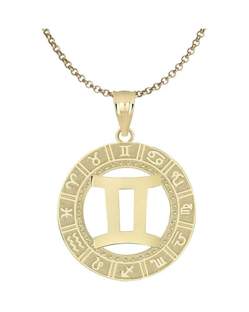 10K Yellow Gold Zodiac Sign Constellation Horoscope Symbol Pendant Necklace With Chain 20.0 Inches Gemini $71.99 Necklaces