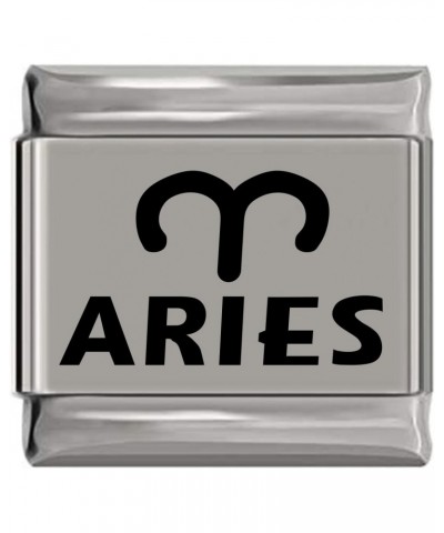 Aries Zodiac Laser Engraved Italian Charm (9mm Standard Size) $7.44 Bracelets