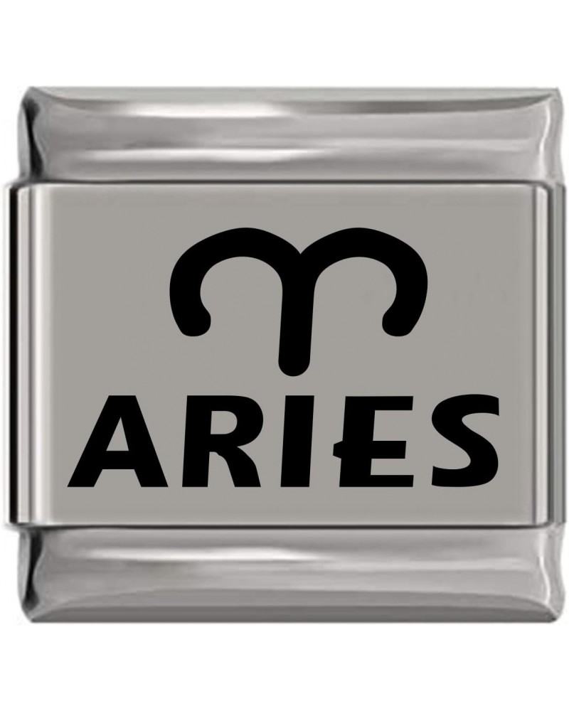 Aries Zodiac Laser Engraved Italian Charm (9mm Standard Size) $7.44 Bracelets