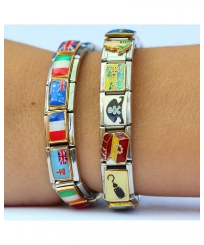 Aries Zodiac Laser Engraved Italian Charm (9mm Standard Size) $7.44 Bracelets