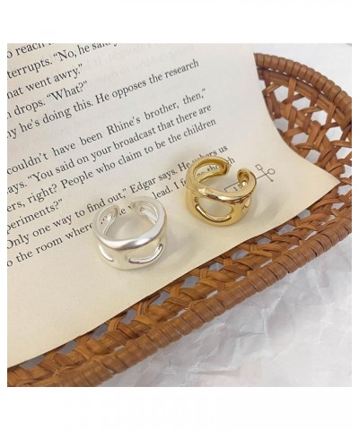 Gold Chunky Rings for Women Statement Rings Wide Band Irregular Band Rings Stackable Open Ring Jewelry for Women Girls Gold-2...