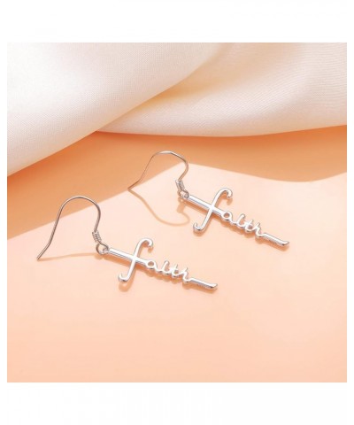 925 Sterling Silver Infinity Love of God Simple Dainty Faith Cross Dangle Earrings Religious Gift for Women Girls Silvery $15...