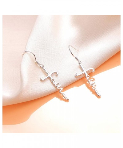 925 Sterling Silver Infinity Love of God Simple Dainty Faith Cross Dangle Earrings Religious Gift for Women Girls Silvery $15...