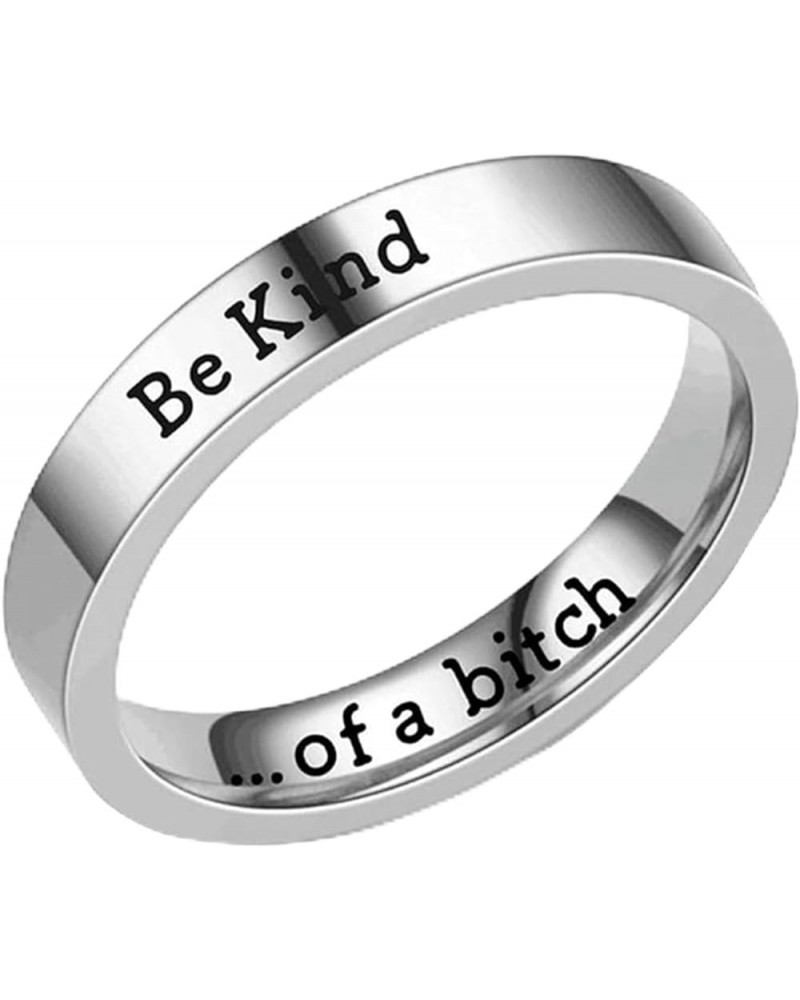 Be Kind of A Bitch Ring,Be Kind Stainless Steel Engraved Ring,friendship rings for women,be kind of a bitch jewelry,Silver St...