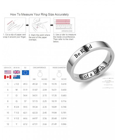 Be Kind of A Bitch Ring,Be Kind Stainless Steel Engraved Ring,friendship rings for women,be kind of a bitch jewelry,Silver St...