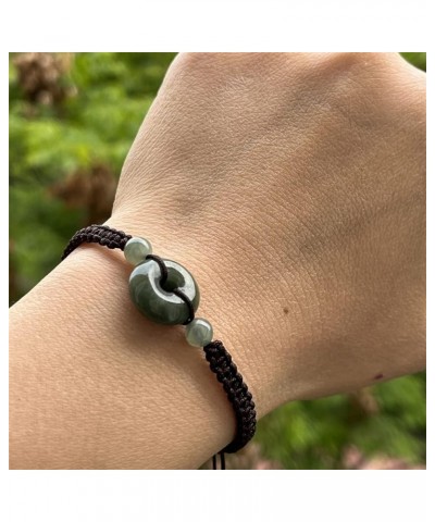 True Natural Grade A Jade Type A Jadeite Jade Donut Coin Bracelet Good Luck Bracelet Couple Bracelet Friendship Bracelet, Adj...