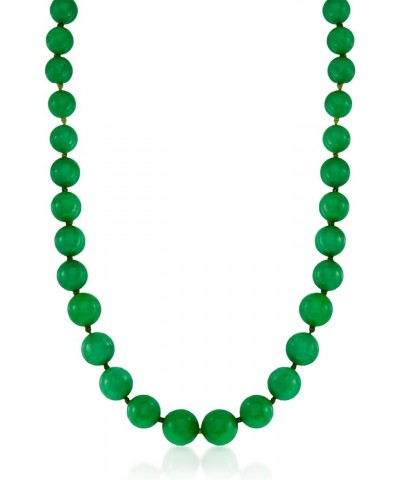 7-14mm Jade Bead Graduated Necklace With 14kt Yellow Gold 36.0 Inches $132.00 Necklaces