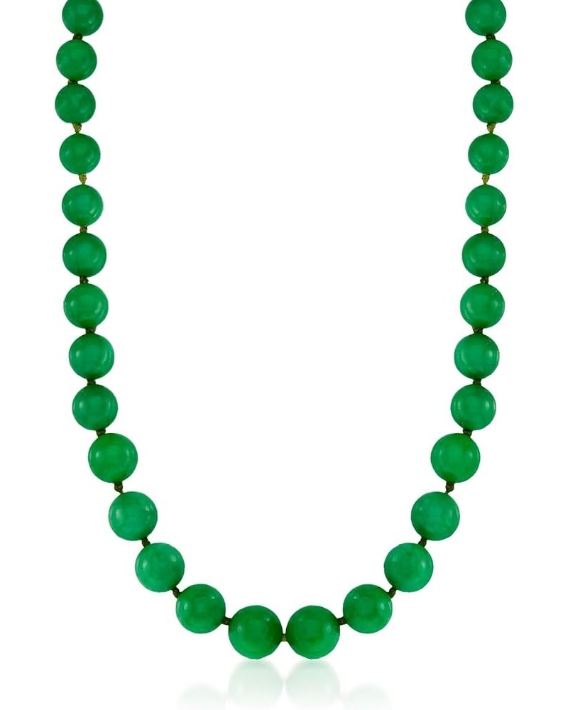 7-14mm Jade Bead Graduated Necklace With 14kt Yellow Gold 36.0 Inches $132.00 Necklaces