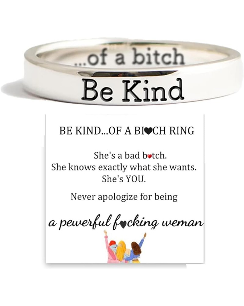 Be Kind Ring,Be Kind of a Bitch Ring for Women Jewelry Gift for Sisters & Best Friends Be Kind... of a Bich Mantra Ring Inspi...