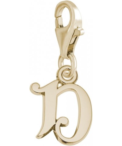 Initial D Charm with Lobster Claw Clasp, Charms for Bracelets and Necklaces yellow gold plated silver $21.90 Bracelets