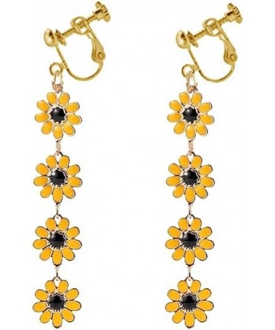 Daisy Clip on Earrings Daisy Flower Earrings for Non Pierced Flower Earrings Yellow Daisy $8.11 Earrings