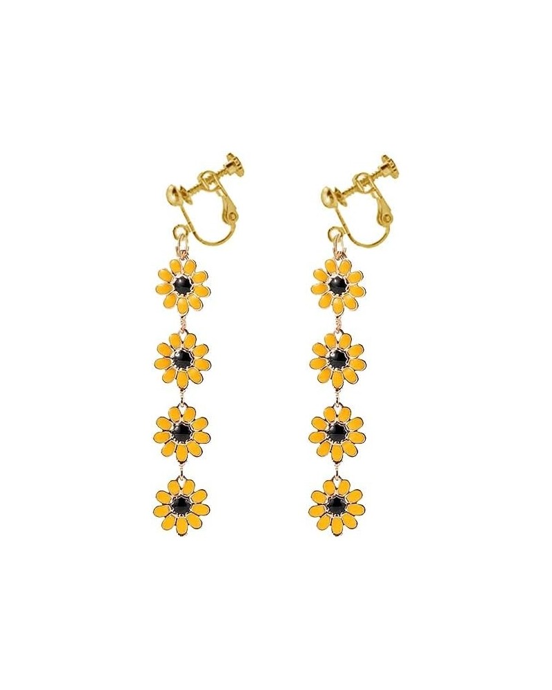 Daisy Clip on Earrings Daisy Flower Earrings for Non Pierced Flower Earrings Yellow Daisy $8.11 Earrings