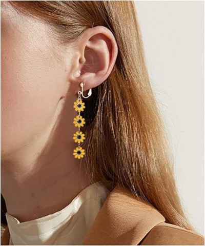 Daisy Clip on Earrings Daisy Flower Earrings for Non Pierced Flower Earrings Yellow Daisy $8.11 Earrings