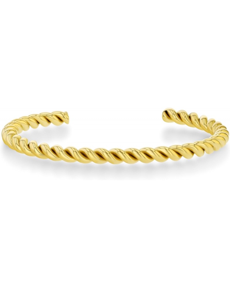 18K Gold Plated Titanium Rotini Bangle, Waterproof & Tarnish Free $15.58 Bracelets