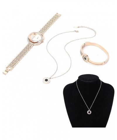 Business Style Women Watch Bracelet Necklace Set Anniversary Birthday Gift Jewelry Set for Women and Girls Rose Gold $20.13 J...