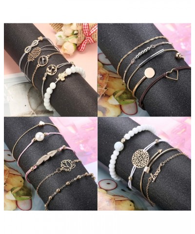 20 Pcs Layered Bracelet Set for Women Multiple Stackable Wrap Bangle Turtle Pineapple Arrow Feather Lotus Assorted Beaded Bra...