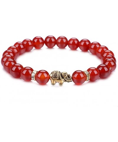 Lover Couple Bracelet Yoga Balancing Reiki Healing with Elephant for Christmas Thanksgiving red agate $7.79 Bracelets