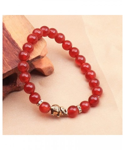 Lover Couple Bracelet Yoga Balancing Reiki Healing with Elephant for Christmas Thanksgiving red agate $7.79 Bracelets