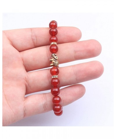 Lover Couple Bracelet Yoga Balancing Reiki Healing with Elephant for Christmas Thanksgiving red agate $7.79 Bracelets