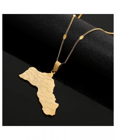 Stainless Steel Kurdistan Map Pendant Necklace Trendy Kurdish Flag Map Chain Jewelry Gold $8.10 Necklaces