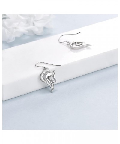 s925 Sterling Silver Sea Turtle/Jellyfish/Octopus/Unicorn/Frog/Fox/Wolf/Giraffe Dangle Earrings Mushroom Animals Drop Earring...