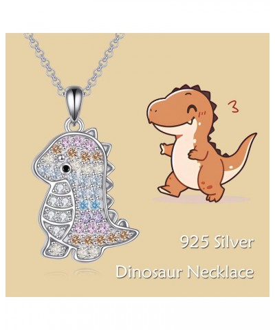 Dinosaur Necklace Sterling Silver Cute/Cool Dinosaur Pendant Necklace Dinosaur Jewelry Gift for Boy Girls Girl $17.48 Necklaces