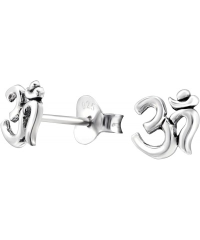 Om .925 Sterling Silver Tiny Stud Earrings, Minimalist Dainty Earrings (Hypoallergenic) Silver-Tone $11.99 Earrings