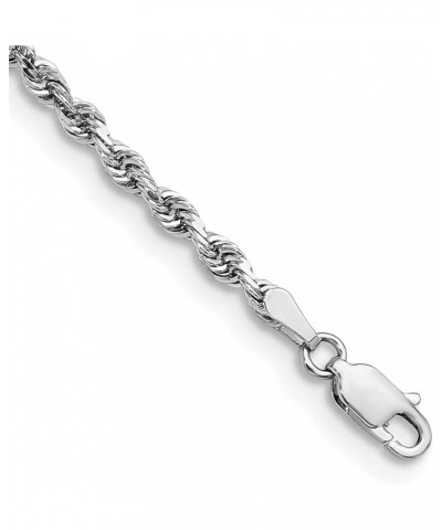 Solid 14K White Gold 18 Inch 3mm Diamond-cut Quadruple Rope Lobster Lock Chain -7.0" 9.0 8.0 Inches $201.24 Bracelets