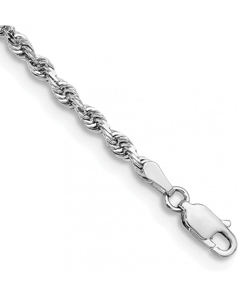 Solid 14K White Gold 18 Inch 3mm Diamond-cut Quadruple Rope Lobster Lock Chain -7.0" 9.0 8.0 Inches $201.24 Bracelets