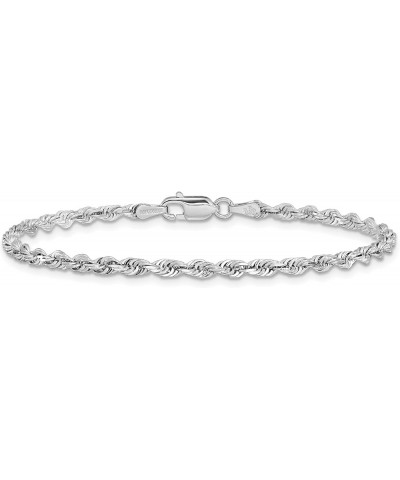 Solid 14K White Gold 18 Inch 3mm Diamond-cut Quadruple Rope Lobster Lock Chain -7.0" 9.0 8.0 Inches $201.24 Bracelets