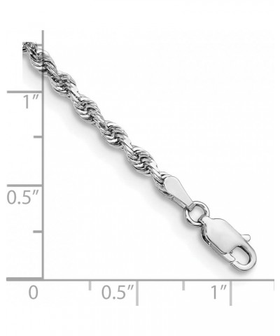 Solid 14K White Gold 18 Inch 3mm Diamond-cut Quadruple Rope Lobster Lock Chain -7.0" 9.0 8.0 Inches $201.24 Bracelets