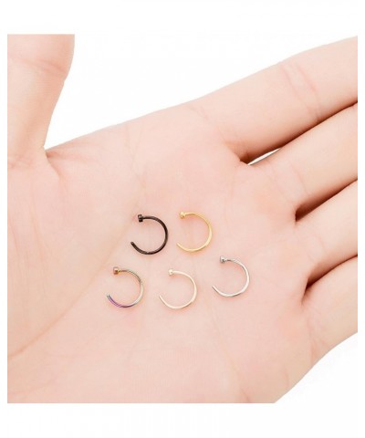 18-22G 5Pcs Stainless Steel Nose Rings Hoop Body Piercing Jewelry 8-10MM E: 22G 8MM (Inner Diameter) $7.83 Body Jewelry