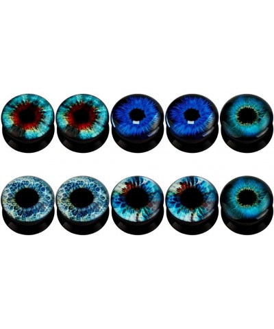 KUBOOZ(5 Pairs Devil's Eye Acrylic Ear Plugs Tunnels Gauges Stretcher Piercings Gauge:5/8"(16mm) $9.35 Body Jewelry